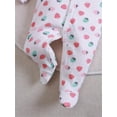 thumbnail image 2 of ATAIKU Infant Baby Girls' Sleep and Play Footed Pajamas Strawberry One-Piece Sleeper Button Romper Jumpsuit Cotton PJs For Newborn, 2 of 7