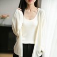 thumbnail image 6 of Ediodpoh Long Cardigan Sweaters for Women V Neck Long Sleeve Knit Cardigan Lightweight Loose Fit Outerwear for Versatile Style White XXL, 6 of 8