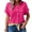 Hot Pink -BI15, variant on Cotton Linen Gauze Shirts for Women Loose Fit Button Down Blouses Casual Summer Textured Collared Crinkle Seersucker Tops White S
