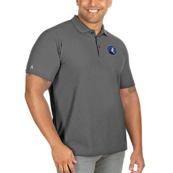 Men's Antigua Gray Minnesota Timberwolves Big & Tall Legacy Pique Polo
