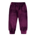 thumbnail image 4 of Honeeladyy Girls Velour Zip Up Hoodie Sweatsuit ,Solid Color Fleece Tracksuit Set Fall Winter Spring Jogger Suit Casual Outfits Christmas Gift Purple 12-13Years, 4 of 8