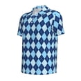 thumbnail image 2 of Rocae Blue Squares for Men's Short Sleeve Polo Shirt, Quick Drying Performance Moisture Wicking Sports Men's Golf Shirt X-Large, 2 of 9