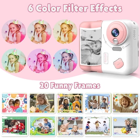 printing camera 1080P HD children s camera equipped with 32GB memory card and 4 rolls of photo paper suitable gift for boys and girls aged 4-12 – pink printing camera 1080P HD children s camera equipped with 32GB memory card and 4 rolls of photo paper suitable gift for boys and girls aged 4-12 – pink