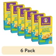 (6 pack) Annie’s Vegan Mac Rice Pasta and Cheddar Flavor Dinner with Organic Gluten Free Pasta, 6 OZ