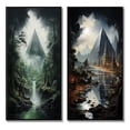 thumbnail image 2 of Designart "Monochrome Enigma of the Pyramid" Egypt Framed Wall Art Set Of 2 - Green Landscapes Gallery Wall Frame Set For Home Decor, 2 of 7