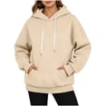 thumbnail image 2 of Womens Oversized Sweatshirts Hoodies Long Sleeve Round Neck Zipper Lightweight Fashion Plaid Jacket Winter Clothes Casual Fall Outfits, 2 of 7