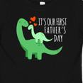 thumbnail image 4 of Inktastic It's Our First Father's Day Cute Dinosaur Family with Hearts Boys or Girls Baby T-Shirt, 4 of 5