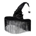 thumbnail image 2 of Breezora Bohemian Fringe Witch Hat for Women Halloween Costume Black Wide Brim Cap Gothic Party Decor Accessory for Themed Wedding Photoshoot, 2 of 8