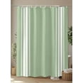 thumbnail image 4 of Sage Green Shower Curtain, White Striped Waterproof Shower Curtain Set with 12 Hooks Lightweight Washable Fabric Shower Curtains for Bathroom 48x72 Inches, 4 of 6