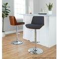 thumbnail image 3 of Corazza Adjustable Bar Stool, Chrome Bar Stools, Bar Chairs, Swivel Bar Stools, Bar Stools Set of 2, 3 of 6