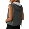 thumbnail image 5 of VBVC Women's UPF 50+ Lightweight Zip Up Hooded Vest,Mesh Lining Sleeveless Jacket For Women,Ladies' Adjustable Hem Vest with Pockets,Dark Gray,S-2XL, 5 of 9