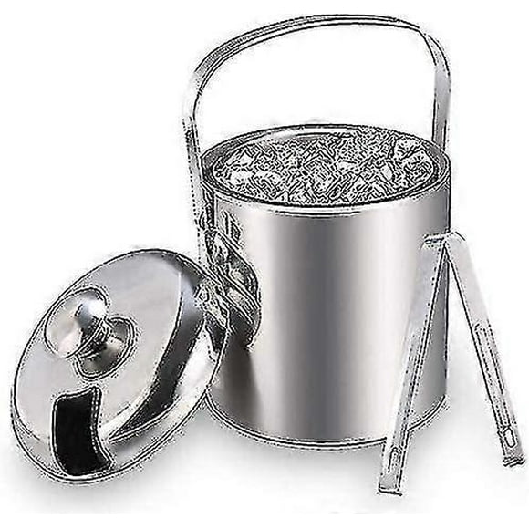 Ice Bucket Ice Bucket Champagne Cooler Ice Cube Container With Tongs And Lid Stainless Steel Wine Cooler Ice Bucket Ice Bucket 1.3
