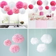 thumbnail image 3 of 18 Piezas Pompones de Papel de Seda Mezclados Pompones Flor Decoración de Fiesta de Boda (Rosa), 3 of 5