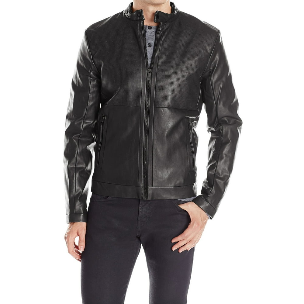 Calvin Klein - Calvin Klein NEW Black Faux-Leather Mens Size 2XL ...