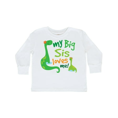 

Inktastic Big Sister Loves Me Boy Dinosaur Brother Gift Toddler Boy Girl Long Sleeve T-Shirt