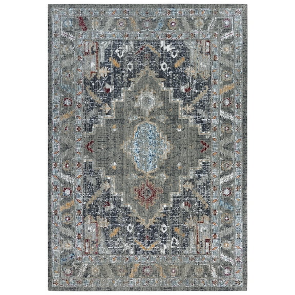 Gatney Rugs Washburn Area Rug SGN730 Gray Vintage Worn 5' 2" x 7' 9" Rectangle