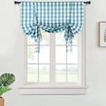 thumbnail image 3 of Tie Up Curtains, Buffalo Plaid Yarn Dyed Adjustable Kitchen Cafe Tie Up Curtain Valance, 3 of 9