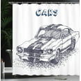 thumbnail image 4 of Ambesonne Car Shower Curtain, Sports Car Grunge, 69"Wx84"L, Black White, 4 of 5