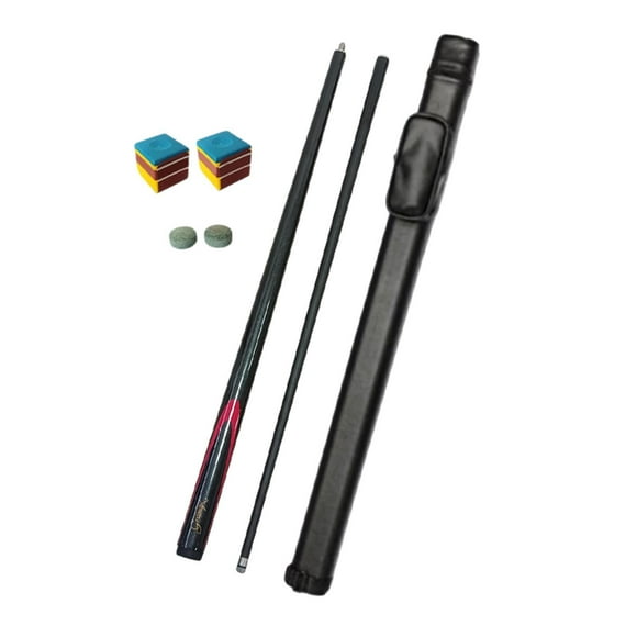 Almencla Pool Cue Two Section Billiard Pool Cue Stick for Office Competition Training black