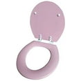 thumbnail image 2 of J&V Textiles Round Wooden Toilet Seat With Beveled Edge Pink, 2 of 5
