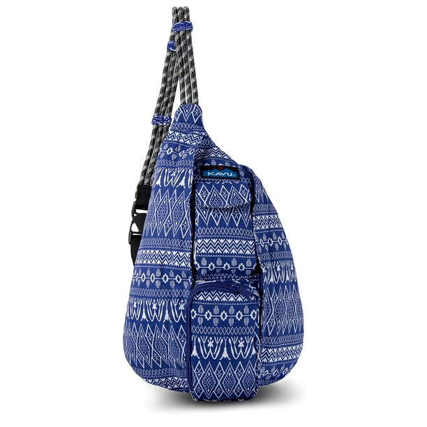 KAVU Mini Rope Bag Cotton Crossbody Sling Purple Pattern