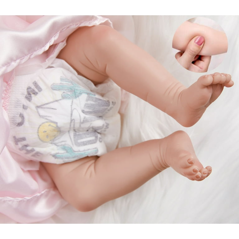 Zlgkjk Reborn Baby Dolls Girl 18 Realistic Soft Vinyl Silicone Full Body Lifelike Sleeping Dolls for Girls Real Life Baby Doll Gift Set