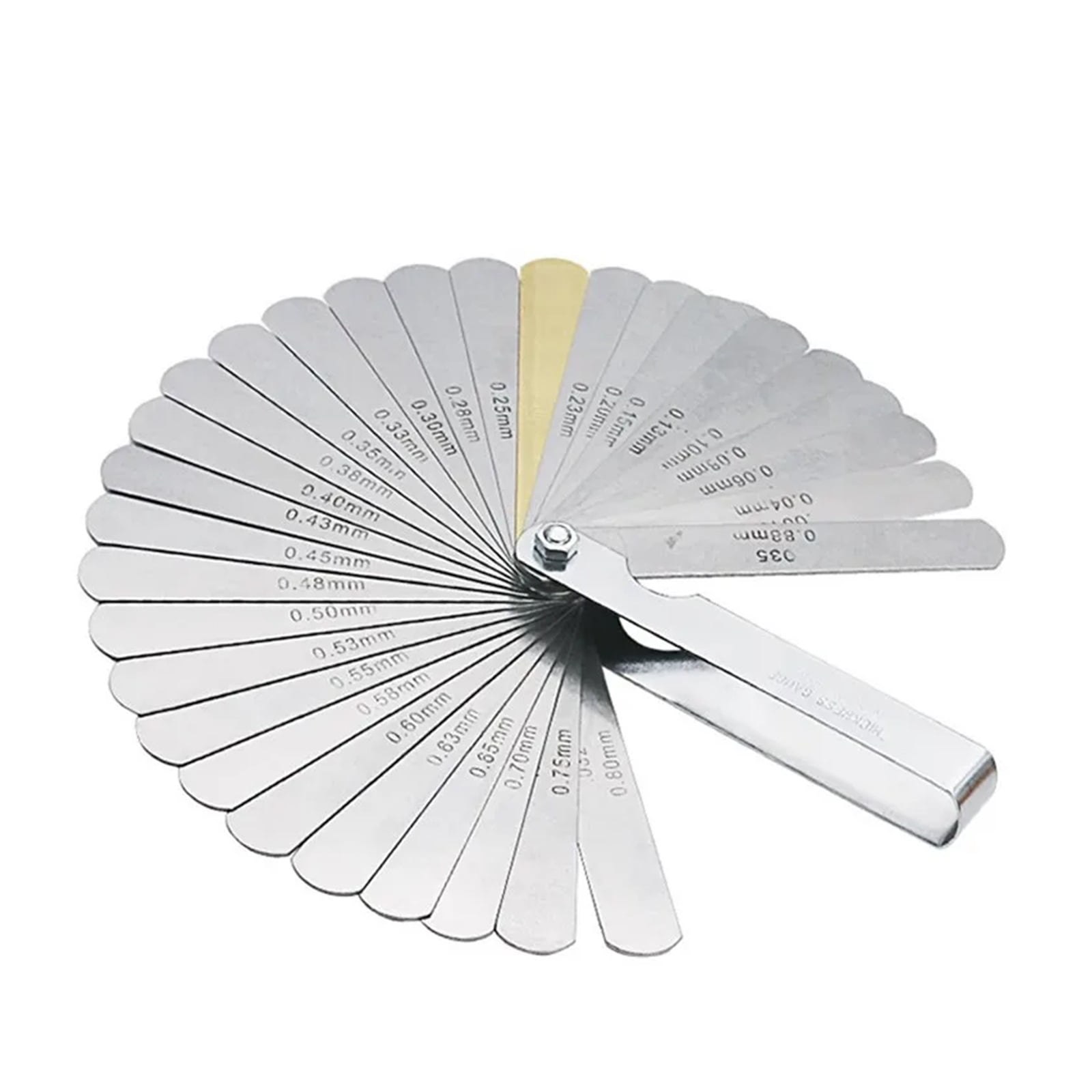 16 Blades Curved Feeler Gauge 0.127 to 0.508mm 32 Blades Feeler Gauge Stainless Steel Metric In 0.04-0.88mm ,Easy Identification