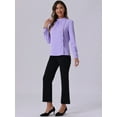 thumbnail image 4 of DARING DIVA Women's Elegant Stand Collar Office Blouses M Light Purple, 4 of 6