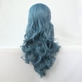 thumbnail image 5 of SUCS Human Hair Wigs For Women Black Color Natural Lace Hair Sexy Women Cosplay Wavy Curly Synthetic Wig Fashion Dark Blue, 5 of 5
