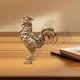 thumbnail image 1 of Estatua de pollo de latón, figura decorativa retro coleccionable, adorno antiguo, escultura de animal para coche, estante, sala de estar y jardín., 1 of 10