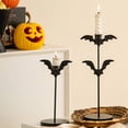 thumbnail image 6 of 7.9in Bat Iron Taper Candlestick – Halloween Party Essential, Seasonal Table Centerpiece Decor Gift, 6 of 7