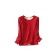 thumbnail image 1 of Qarigey Ropa interior Camiseta Mujer Cálido Grueso Algodón A prueba de viento Ropa interior sin rastro Ropa cómoda Manga larga Invierno Prendas para la parte del cuerpo Vino rojo, Vino Tinto XL XL Qarigey AP013131-23, 1 of 6