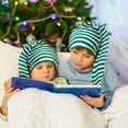thumbnail image 5 of Qicasul Christmas long striped Winter Pajama Hat Night Cap Unsex Adjustable Sleeping Caps Green, 5 of 5