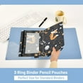 thumbnail image 5 of 2 Pack Pencil Pouch for 3 Ring Binder Smooth Zipper Folders with Pockets Clear Window Pencil Case Fox Plants Stars Moons, 5 of 6