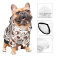 thumbnail image 3 of Fotbe Rugby Style Print Small Dog Sweater Hoodies Pet Grey Hooded Soft Fleece Sweatshirts with Pocket Fall Winter Puppy Cat Sweaters Warm Clothes-Large, 3 of 7