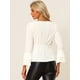 thumbnail image 4 of Blusa de terciopelo con cuello en V para mujer Blanco S, 4 of 5