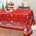 thumbnail image 2 of Christmas Tablecloth, Christmas Table Cloth Winter Snowflake Xmas Holiday Rectangular Tablecloth For Christmas Decor, Waterproof Wrinkle Free Red Christmas Tablecloth For Rectangle Tables 60 X 102, 2 of 6