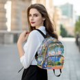 thumbnail image 6 of FORMRS Mini Backpack Purse for Women Quilted Travel Daypack Casual Shoulder Bag, Blue Window, 6 of 7