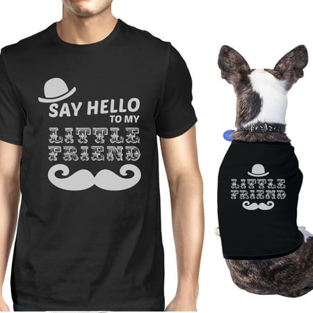 Little Friend Mustache Funny Dog Matching Shirts Dog Lover