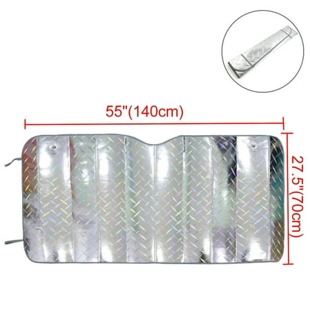 Cab Sun Visors - Laser Film Foldable Car Windshield Sunshade Auto Sun Visor for Heat Block UV Rays