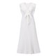 thumbnail image 4 of SAYOO Vestidos Largos de Manga con Volantes con cinturón para Mujer Verano, Vestidos de Gasa Plisados con Cuello en V de Color Sólido Casual SAYOO casual, 4 of 7