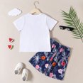 thumbnail image 6 of Otqutp Baby Fashion Bodysuits Toddler Boys Short Sleeve Floral Prints T Shirt Pullover Tops Shorts Kids Summer Outfits for 1 to 5 Years, 6 of 6