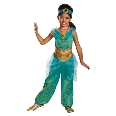 Jasmine From Aladdin Girls Deluxe Costume DIS59226 - 3T-4T