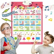 MAINYU Electronic Interactive Alphabet Wall Chart,Toddler Learning Activities Electronic Alphabet Poster Wall Chart,Early Education Toys, ABC and Music, Fruits, Words for 3 year olds and up