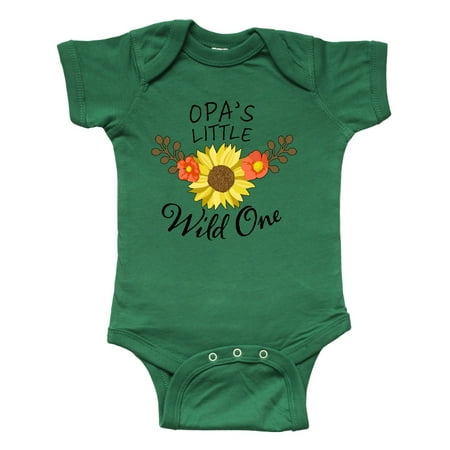 

Inktastic Opa s Little Wild One with Beautiful Sunflower Gift Baby Boy or Baby Girl Bodysuit