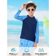 thumbnail image 2 of Lanbubble Boys Long Sleeve Rash Guard Swimsuit Kids 2-Pieces Bathing Suits Set, 2 of 6