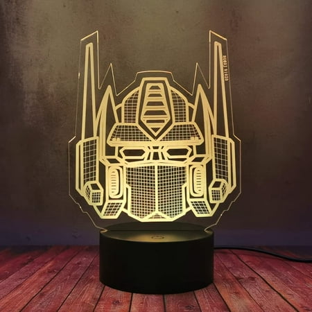 

3D Illusion Lamp Optical Transformers Leader Optimus Prime Desk Table Lamp LED Night Light 16 Color Gradient Lava Lamp with Touch Remote Controller Best Xmas Party Atmosphere Decor Gift