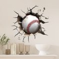 thumbnail image 1 of Adhesivos de pared 3D con diseño de pelota de béisbol con agujeros agrietados, 29,5 x 29,5 cm, 1 of 4