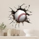 thumbnail image 1 of Adhesivos de pared 3D con diseño de pelota de béisbol con agujeros agrietados, 29,5 x 29,5 cm, 1 of 4