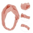 thumbnail image 3 of Unique Bargains 1 Pc Stripes Elastic Cross Headwrap for Women Dark Pink, 3 of 6